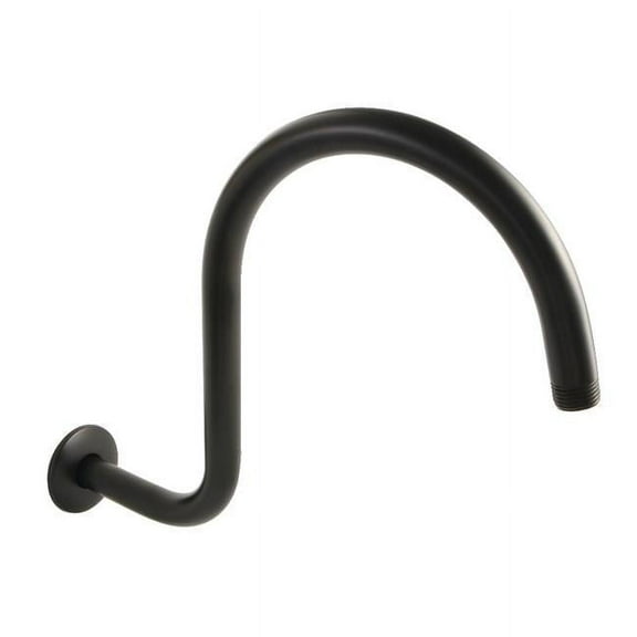 14 in. Restoration Shower Arm & Flange, Matte Black