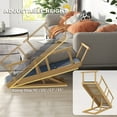 thumbnail image 5 of Dog Bed PawHut Dog Ramp, Adjustable 4 Height Pet Ramp, Foldable Wooden Dog Stairs with Non-slip Mat for Small to Large Dogs to Get on High Bed or Sofa Couch, Natural Wood Finish,Large Dog Bed, 5 of 10