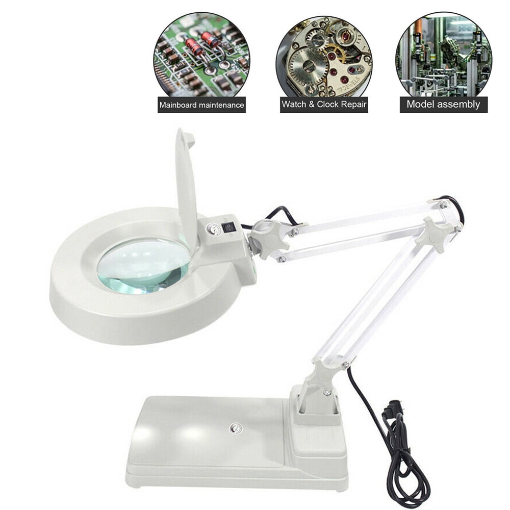 CJC LED Magnifying Desk Lamp 10X Magnifier Lamp Utility Light for for