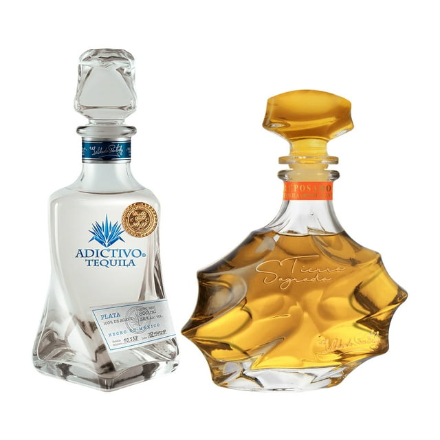 Tequila Adictivo Plata 750ml + Tequila Tierra Sagrada Reposado 750ml