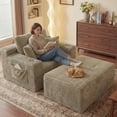thumbnail image 5 of Cubente 67" Chaise Lounge Chair Indoor,Boneless Sofa Bed, Deep Seat Sleeper Couch Reading Chairs, Cloud Couches with Cup Holder & Side Pocket for Living Room, No Assembly Required, 5 of 10