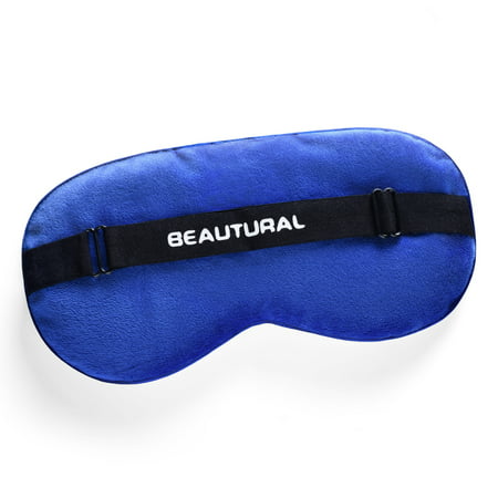 Beautural Moist Heat Eye Compres Eye Mask Warm Heat Compress Microwaveable Hot Sleep Eye Mask Flaxseeds Filled for Dry Eyes, Puffy Eyes, Migraines, Headaches, Adjustable Soft Eyeshade Blindfold