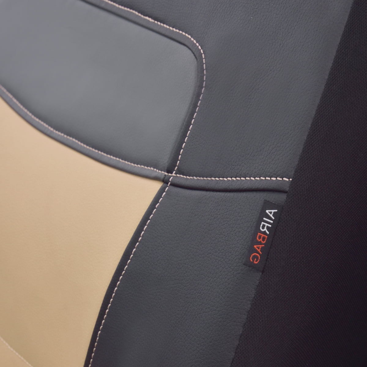 Flying Banner Car Seat Covers Protectors Full Set Synthetic Leather Front Pair Black
