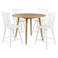 thumbnail image 3 of Coaster Andrews 5-Piece Round Counter Dining Set, Light Ash and White, 3 of 11