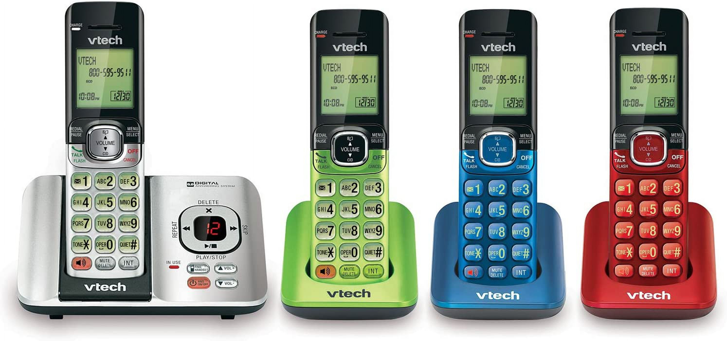 VTech CS6529-4B 4-Handset DECT 6.0 Cordless Phone with Answering System and Caller ID
