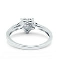 thumbnail image 3 of Simulated Cubic Zirconia Size-5 Art Deco Heart Three Stone Wedding Bridal Ring 925 Sterling Silver, 3 of 7