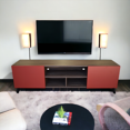 thumbnail image 1 of Mueble para TV Hogare Centro de entretenimiento 80' Parota Rojo, 1 of 11