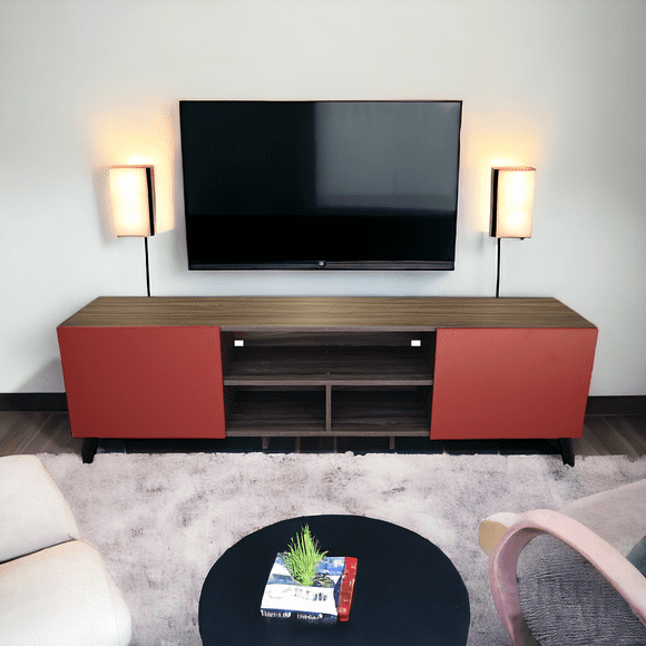 Mueble para TV Hogare Centro de entretenimiento 80' Parota Rojo