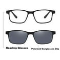 thumbnail image 6 of Mens Womens Rectangle Matte Black Reading Glasses Polarized Magnetic Clip-on Sunglasses TR90 Readers +2.00, 6 of 6