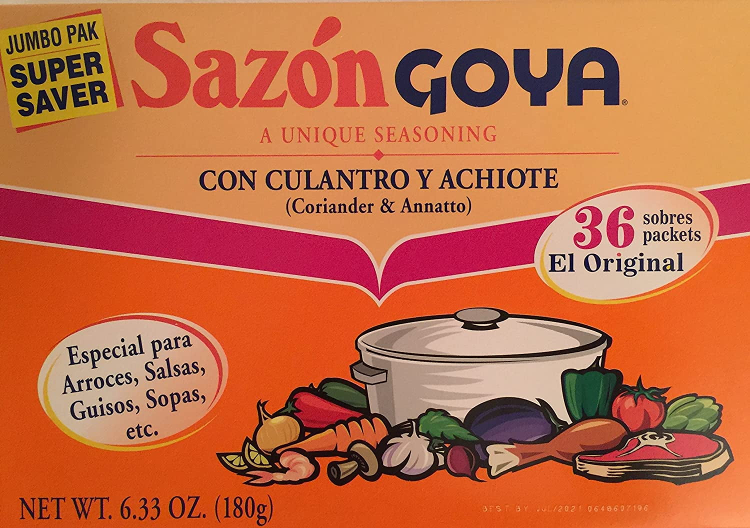 Goya Sazon Con Culantro Y Achiote 6.33oz Super Pack ( 2 pack