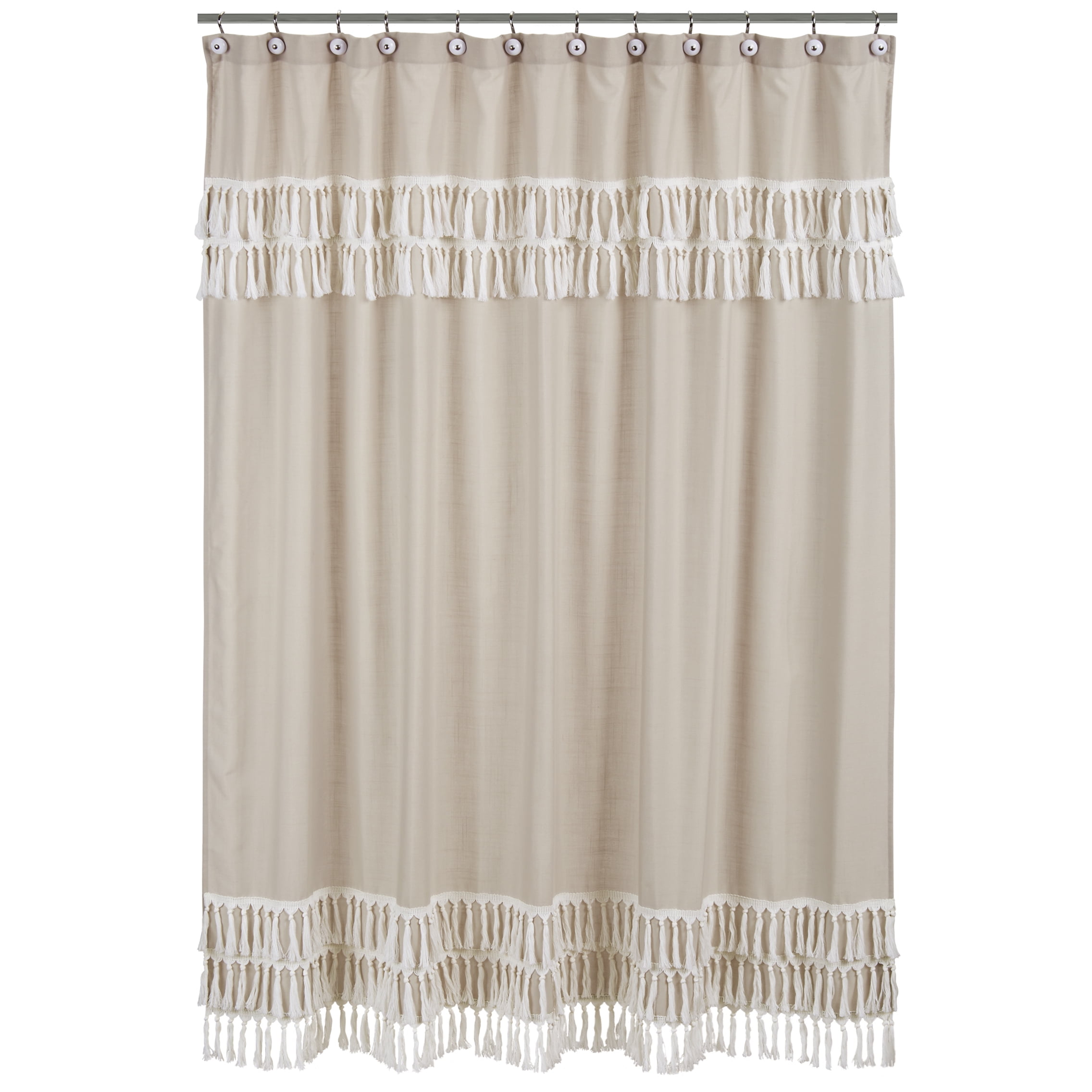 Gender Neutral Beige Tan Taupe Linen Tassel Macrame For Bohemian Woodland Farmhouse Botanical Leaf Collection Sweet Jojo Designs Boho Fringe Bathroom Fabric Bath Shower Curtain Kids Accessories Home Kitchen Kudosprs Com Gender Neutral Beige Tan Taupe Linen, Target Childrens Shower Curtains