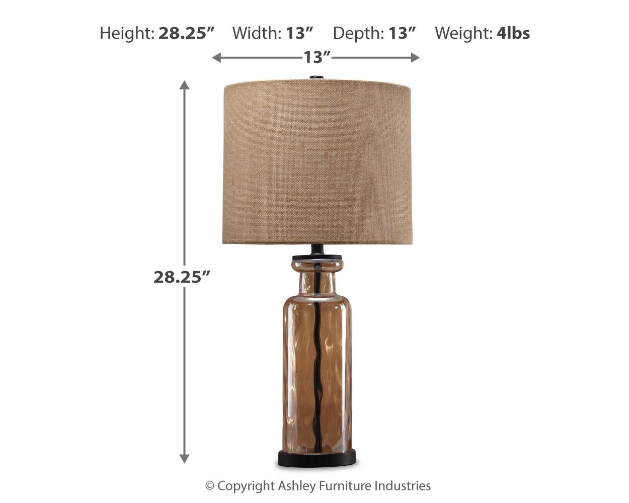 Signature Design by Ashley Casual Laurentia Table Lamp, Champagne