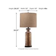 Signature Design by Ashley Casual Laurentia Table Lamp, Champagne