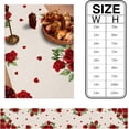 thumbnail image 5 of Valentines Flower Table Runner 120 Inches Long Cotton Linen Kitchen Dinner Table Runners, Retro Red Rose Spring Floral Saint Burlap Tablerunner for Dresser/Dining/Party/Wedding, 13''''x 120'''', 5 of 5