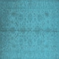 thumbnail image 1 of Ahgly Company Indoor Square Oriental Light Blue Industrial Area Rugs, 3' Square, 1 of 4
