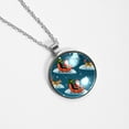 thumbnail image 4 of Christmas sled Stunning Glass Circular Pendant Necklace - Women's Necklaces Collection, 4 of 5