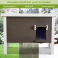 thumbnail image 4 of Psilvam Oversized Outdoor Cat House Weatherproof, Poly Lumber Cat Houses for Outdoor Cats Insulated, Feral Cat Shelter with Escape Door and Openable Roof 20.3" D x 34.7" W x 26.1" H (Grey&White), 4 of 13