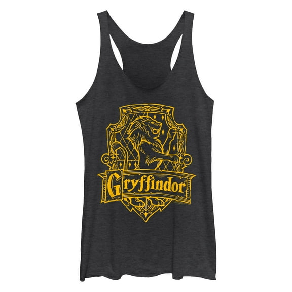 Women's Harry Potter Gryffindor Line Art Crest Racerback Tank Top