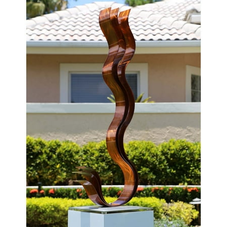 Copper Garden Sculpture - Statements2000 Metal Sculpture Modern Yard Art Garden Decor by Jon Allen, Copper Transitions Flat Base