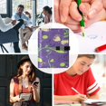 thumbnail image 5 of 9.2x6.7 inch Leather Notebook 100 Sheets, Multi-Pocket Design & Pen Loop Butterflies and Swirls Pattern Refillable Journal Organizer, 5 of 6