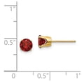 thumbnail image 2 of 14k Yellow Gold Garnet Earrings - January - Measures 5x5mm Wide, 2 of 2