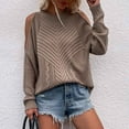 thumbnail image 4 of Babysbule Plus Size Womens Sweaters Women Fashion Solid Color Casual Crew Neck Long Sleeve Loose T-Shirt Blouse Tops Sweater Women's Fashion, 4 of 5