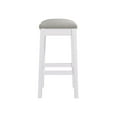 thumbnail image 4 of Alaterre Furniture Williston Backless Counter Height Bar Stool, Solid Rubberwood Frame, Leather-Like Upholstered Seat, White, 4 of 9