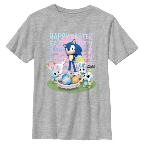 Boys Sonic the Hedgehog Sonic Easter Chao Bunny Eggs T Shirt