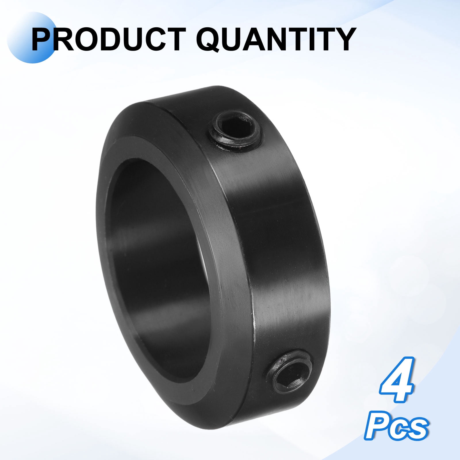 Uxcell 4pack Set-Screw Collars 25mm Bore, 1045 Steel Shaft Collars, 38mm OD, 12mm Width Axle Collar Clamp for Linear Rod Shaft Guide