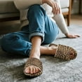 thumbnail image 5 of FUIALDOLG Brown Leopard Print House Slippers for Women with Arch Support Comfortable Cotton Indoor Slippers Slip on Open Toe Home Shoes, Size 10.5-11.5, 5 of 7