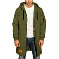 thumbnail image 6 of BiZtdJrK Mens Mid-Length Tactical Hoodies Loose Long Sleeve Full Zipper Trench Coats Outdoor Multi Pockets Cargo Sweatshirts Jackets, Army Green, M, 6 of 9