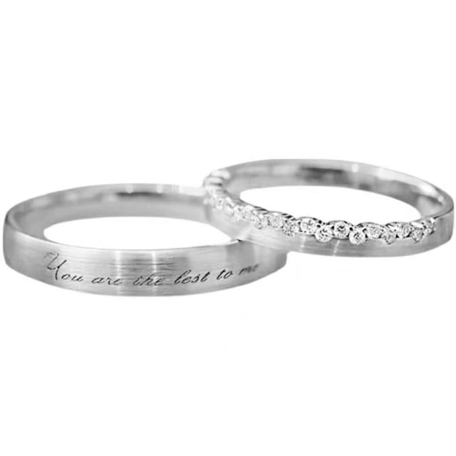 RV 1 par de anillos para amantes de plata S925, anillo con par de letras en inglés Sailing Electrónica