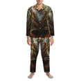 thumbnail image 3 of Picia Streamside Meditating Fox Pattern Men’s Long-Sleeve Sleepwear Set - Soft 2-Piece Loungewear with Pockets, Comfy PJs for Relaxing Nights-XX-Large, 3 of 7