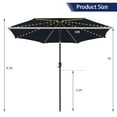 thumbnail image 2 of Gymax 10FT Solar Patio Umbrella 112 LED Lighted Umbrella Outdoor Table Market Umbrella Navy, 2 of 10