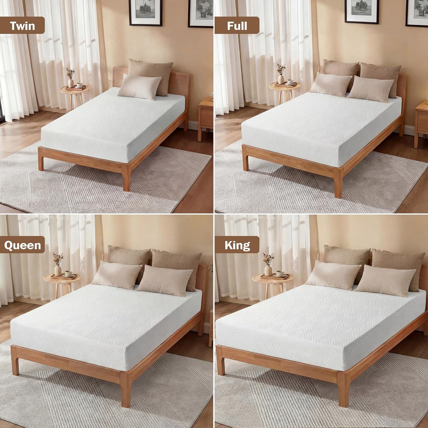 GLZ'HOME 6 Inch King Size Mattress, Gel Cooling Memory Foam King Size Bed Mattress in a Box, Medium Firm Feel & Pressure Relief & Fiberglass Free & CertiPUR-US Certified