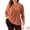 Orange, variant on Women's Plus Long Sleeve Pleated Crew Neck Blouse 1X Black