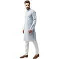 thumbnail image 3 of Ethnic Asia Men's Tunic Cotton Long Kurta Shirt Regular Fit Kurta Pajama Indian Yoga Casual Dress Set, 3 of 5