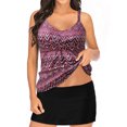thumbnail image 3 of NIEWTR Women's Cute Floral Print Swimsuits V Neck Tummy Control Tankini Set(Red,M), 3 of 8