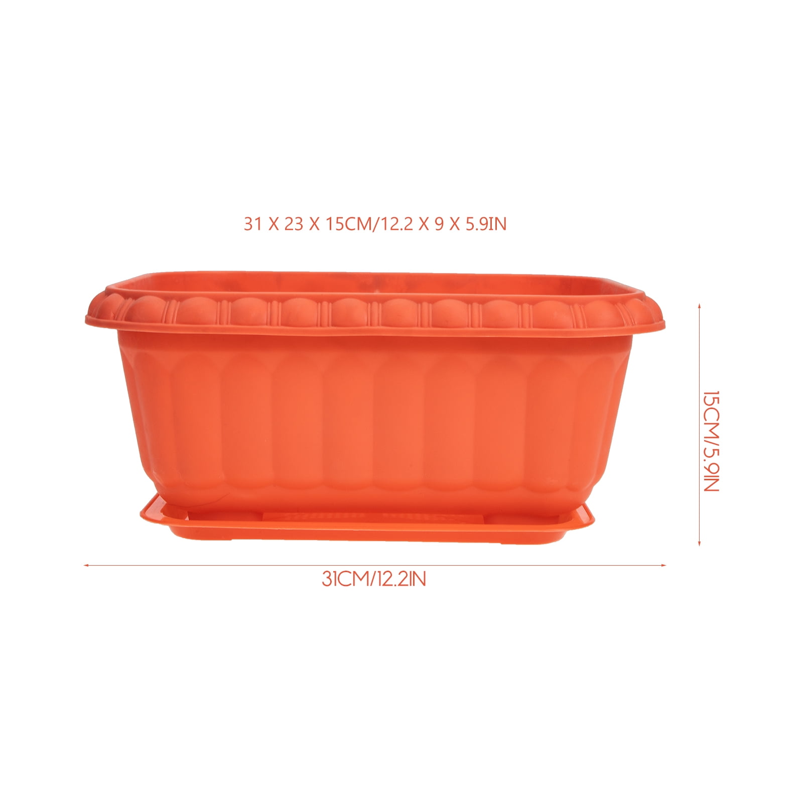 NUOLUX Planter Box Pot Flower Window Windowsill Plant Vegetable Pots Growing Plastic Rail Fence Rectangular
