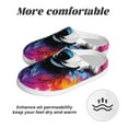 thumbnail image 6 of Yiaed Cool Colorful Wolf Print Slippers Fuzzy Warm Cozy Slippers Non Slip House Slippers For Indoor Outdoor Slippers House Slippers-8, 6 of 7