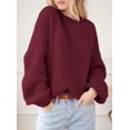 thumbnail image 2 of Suéter PRETTYGARDEN Oversized para Mujer Burdeos XL, 2 of 5