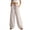 Casual Pants - Beige, variant on Linen Pants for Women Drawstring Elastic Waist Wide Leg Trousers Casual Baggy Lounge Slacks Summer Holiday Beach Vacation Wear