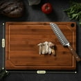 thumbnail image 2 of Wood Cutting Boards for Kitchen, Heavy Duty Bamboo Cutting Board with Juice Groove, Bamboo Chopping Board Set for Meat, Vegetables - 18" x 12", 2 of 7