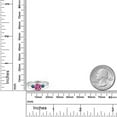 thumbnail image 6 of Gem Stone King 14K White Gold Pink Moissanite and Blue Diamond Engagement Ring for Women | 1.20 Cttw | Round 6.5MM | Gemstone Birthstone | Size 9, 6 of 6