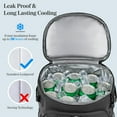 thumbnail image 4 of SUN CUBE Cooler Backpack 33 Can, Leakproof Insulated Backpack Cooler for Men Women, Camping Cooler Backpack for Beach Travel Hiking, Waterproof Lunch Backpack, Grey, 4 of 9