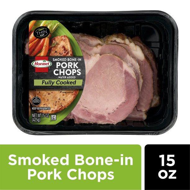 Hormel Fully Cooked Pork Chops Smoked Bone In 15 0 Oz Walmart Com Walmart Com