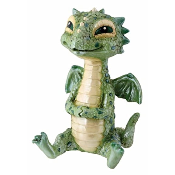 Green Baby Dragon Collectible Serpent Figurine Statue Reptile Statue