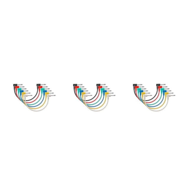 Destyer 6 Pieces Effect Pedal Cable Studio Shielding Electric Bass Cords Stringed Instrument Audio Wire Metal Connector Part 30CM 3Set