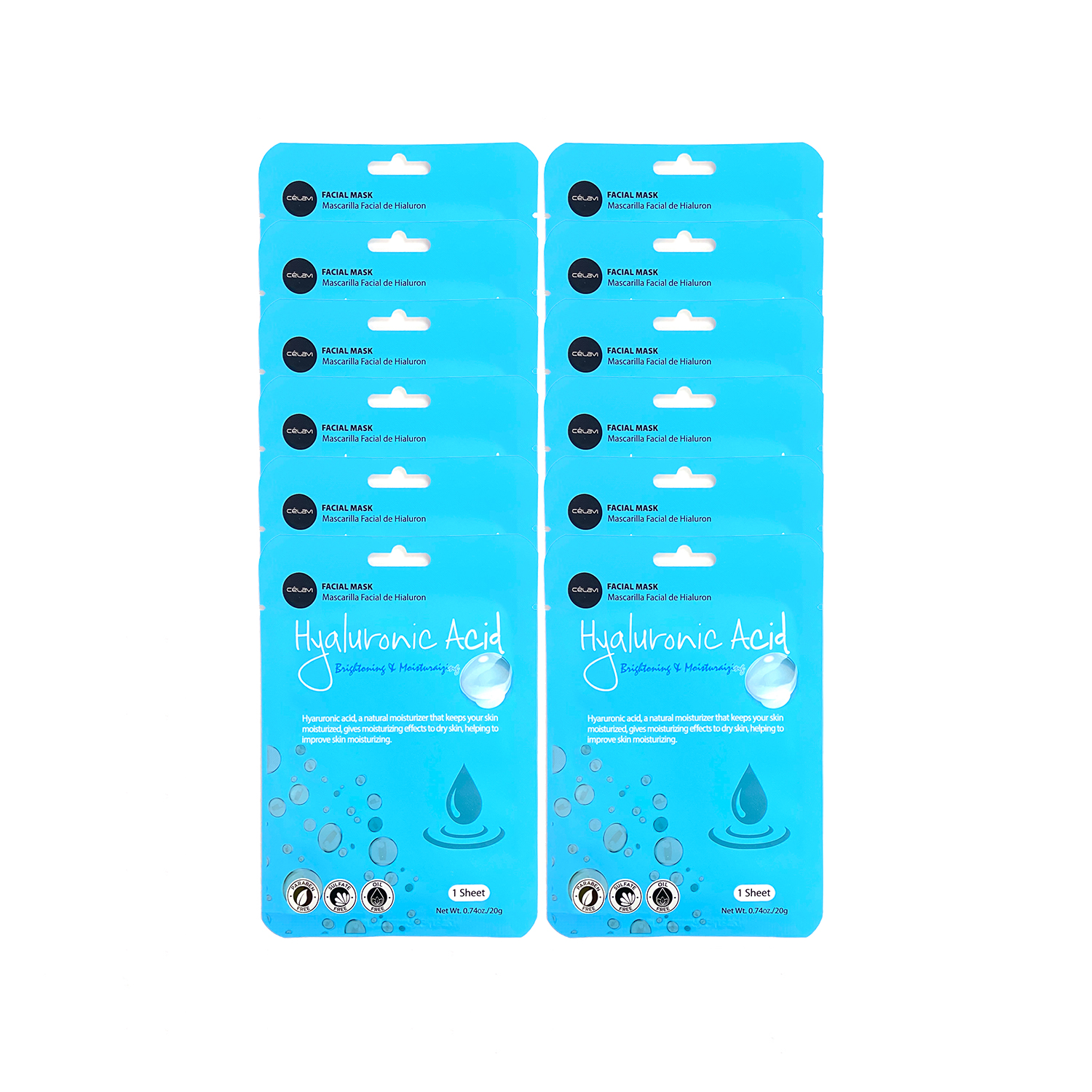 Celavi Hyaluronic Acid Face Sheet Mask KBeauty Korea Skin Care