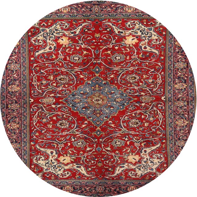 Ahgly Company Tapis Rond Traditionnel Orange Saumon Rose Lavable en Machine, 4 Pieds Rond